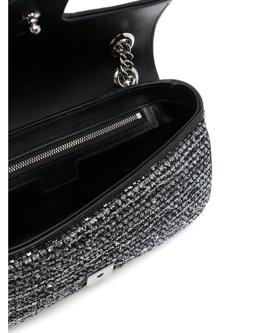 Gucci Gray Small Gg Marmont Shoulder Bag