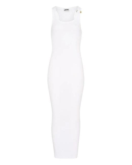 Jean Paul Gaultier White Piercing-Detail Cotton Maxi Dress