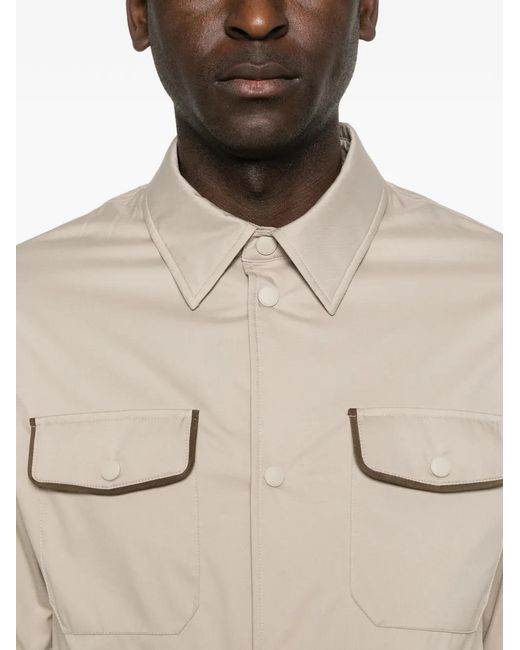 Chaqueta Con Bolsillos De Parche Canali de hombre de color Natural