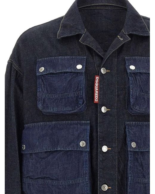 メンズ DSquared² Cargo デニムジャケット ブルー | Lyst