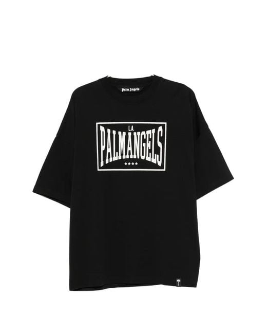Palm Angels Black Vintage Box Logo Printed Short-Sleeve T-Shirt for men
