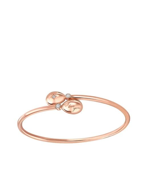 Faberge Pink 18Kt Rose Essence I Love You Crossover Diamonds Bracelet