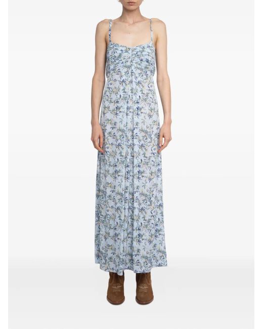 Zadig & Voltaire White Floral-Pattern Maxi Dress