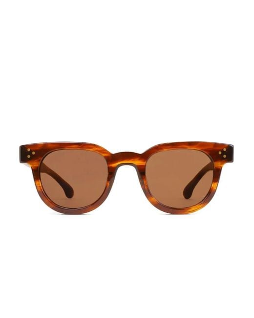 Sporty & Rich Brown Tortoiseshell Round-Frame Sunglasses