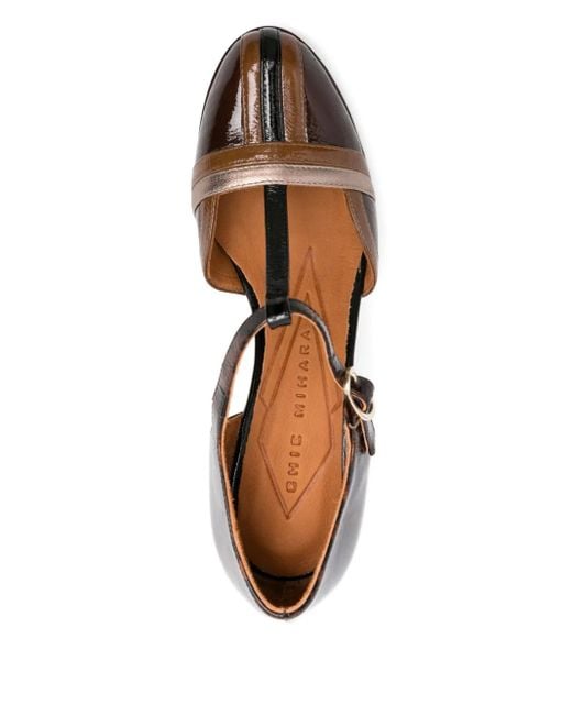 Chie Mihara Brown 80Mm Ditora Leopard-Print T-Bar Pumps