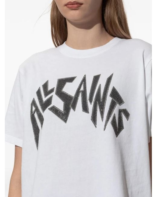 AllSaints Gray Logo-Detail T-Shirt
