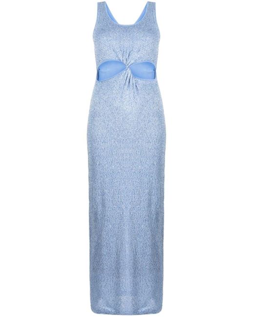 Jonathan Simkhai Blue Rayne Sequined Maxi Dress