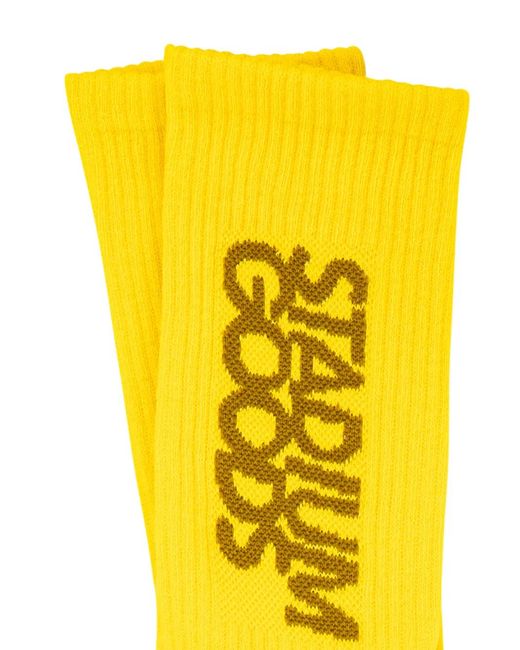 Stadium Goods Yellow Ribbed Logo "Sunflower" Socks for men