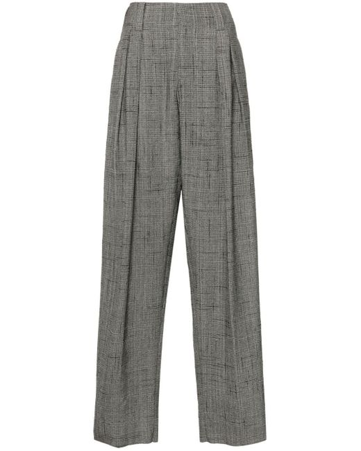 Bottega Veneta Gray Pleat-detail Wide-leg Trousers
