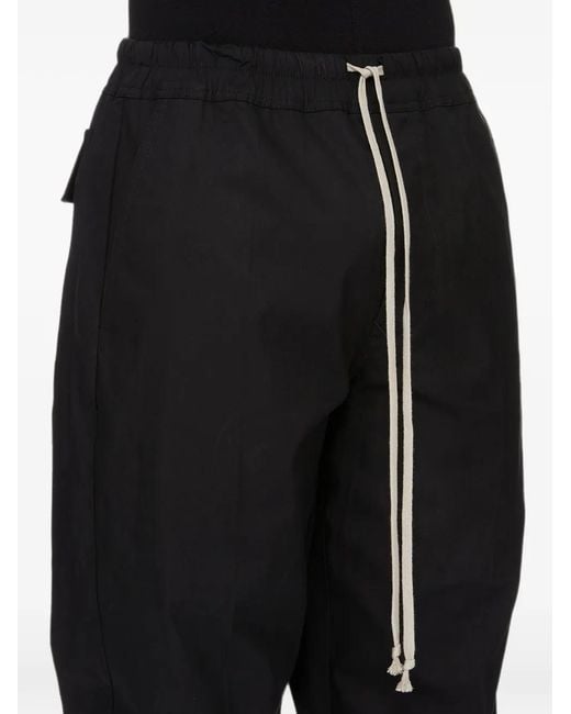 Rick Owens Black Dietrich Drawstring-Waist Trousers for men