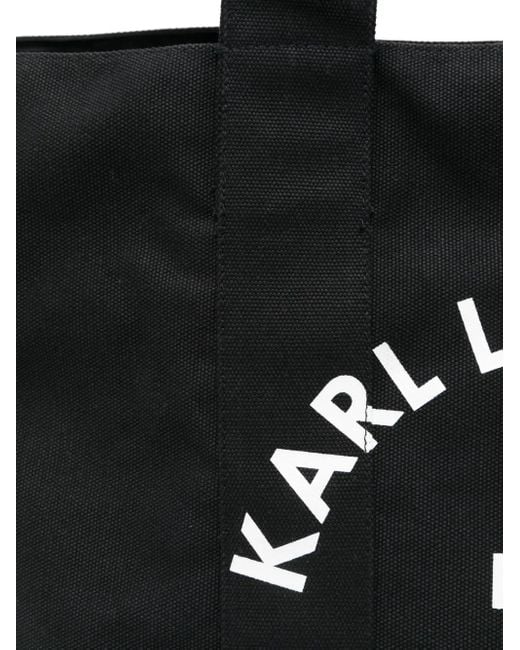 Bolso shopper con logo estampado Karl Lagerfeld de hombre de color Black