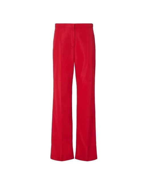 Fendi Red Logo-Detail Trousers