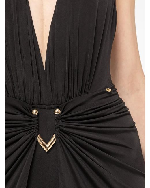 Nissa Black Backless Layered Jumpsuit