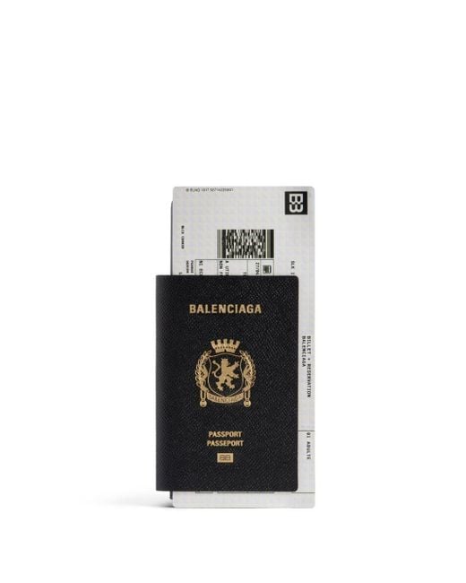 Balenciaga White Passport Leather Wallet for men