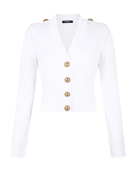 Cardigan A Coste di Balmain in White