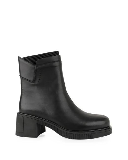Linda Baumann Black Leather Side-Zip Ankle Boots