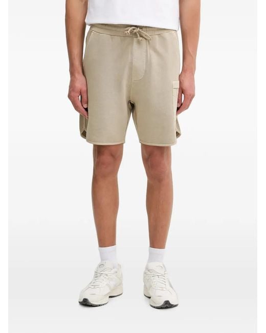 Aeronautica Militare Natural Logo-Patch Drawstring Shorts for men