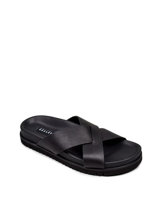 Fratelli Rossetti Black Crossover-Strap Sandals for men