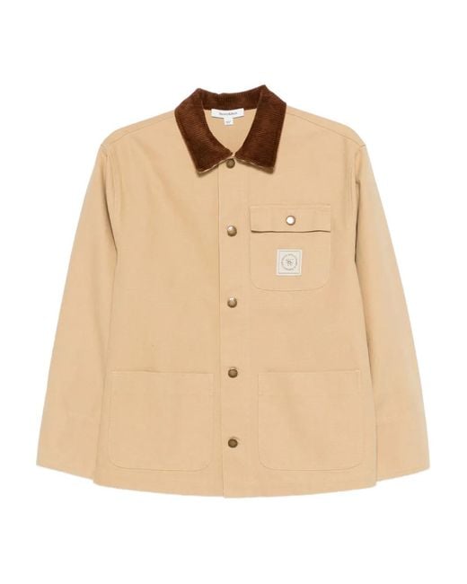 Sporty & Rich Natural Gaia Corduroy-Collar Jacket