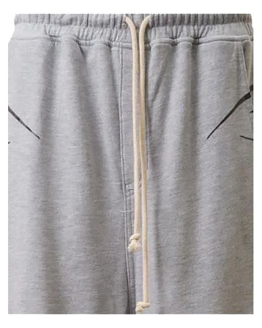 HELLSTAR Gray Flame-Print Track Pants for men