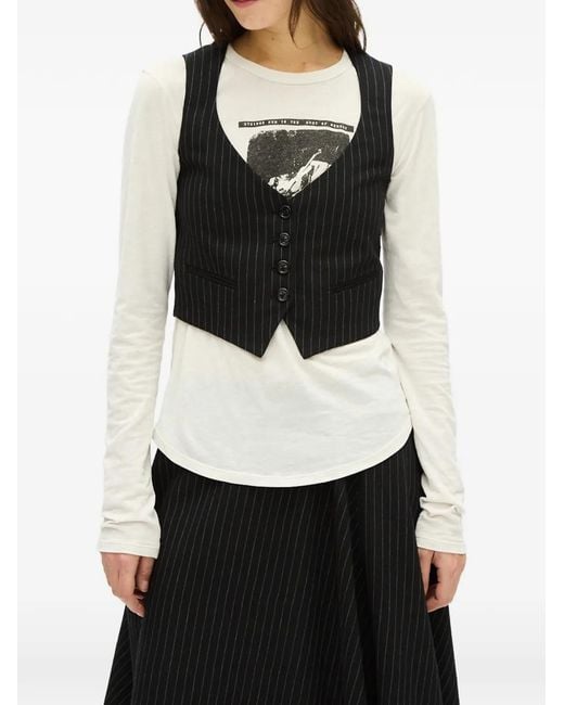 Ann Demeulemeester Black Button-Front Waistcoat