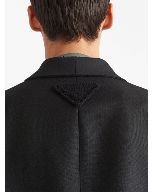 Prada Black Single-breasted Mohair Blazer for men