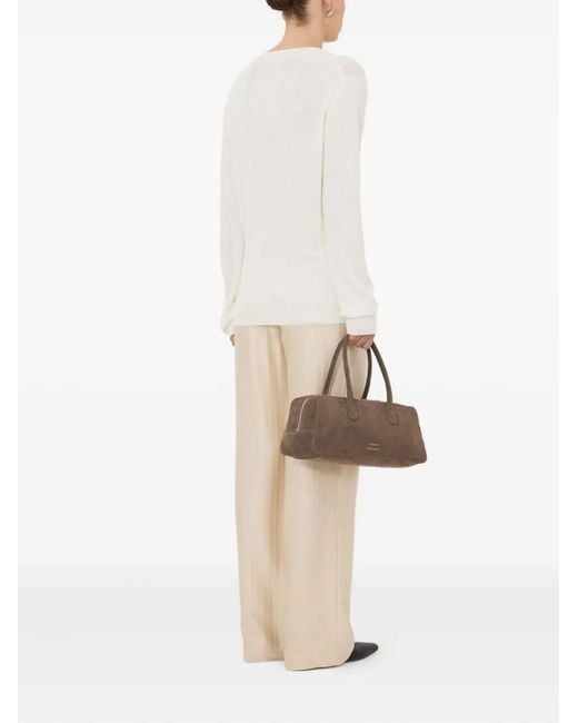 Loulou de Saison White V-Neck Long-Sleeve Sweater