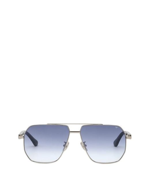 Philipp Plein Blue Gradient-Lens Geometric-Frame Sunglasses for men