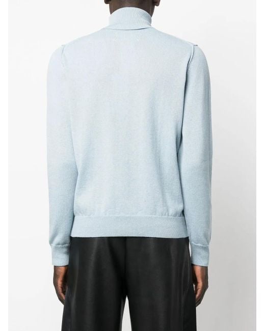 Maison Margiela Blue Roll-Neck Cashmere Jumper for men