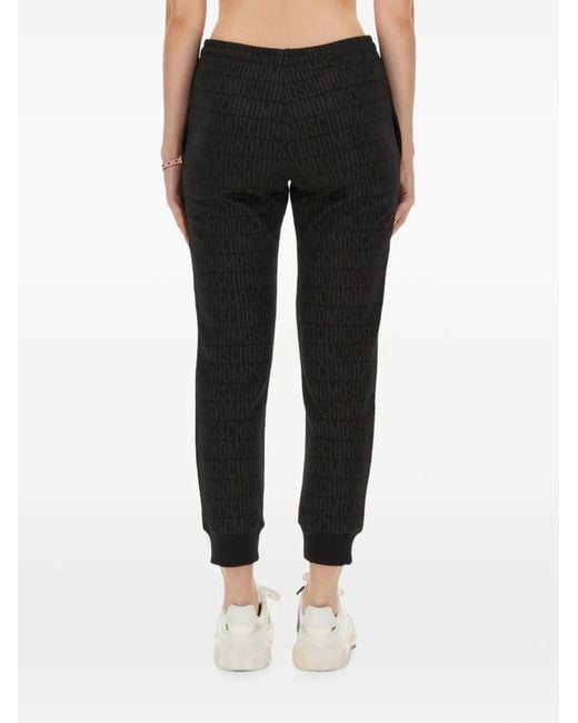 Moschino Black Logo-Print Track Pants