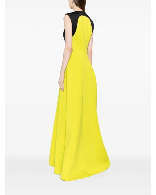 Saiid Kobeisy パネル イブニングドレス Yellow