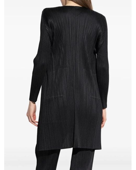 Pleats Please Issey Miyake Geplooide Jas in het Black
