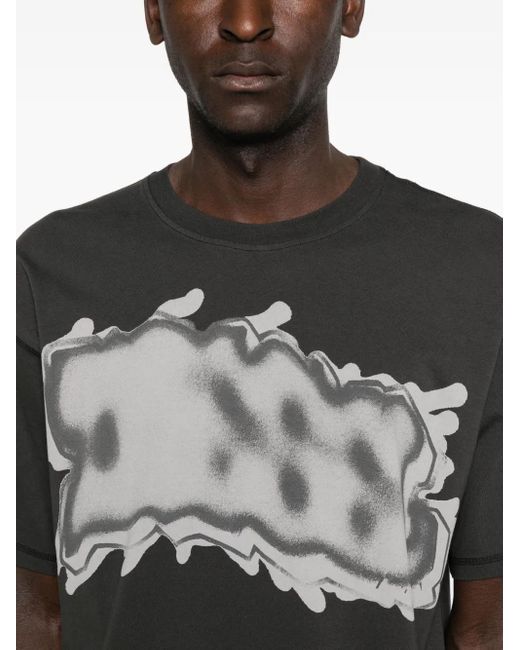 DIESEL Black Graphic-Print T-Shirt for men