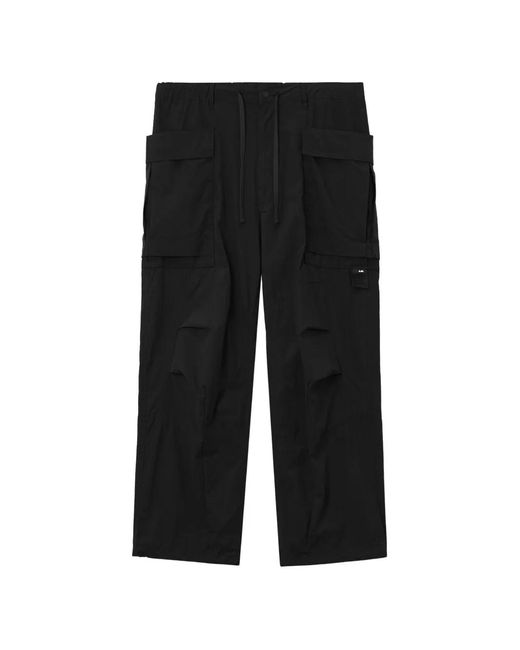 AFTERMATHS Black Drawstring-Waist Cargo Pants for men