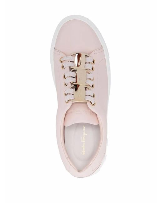 Ferragamo Pink Ferragamo Vara Low-Top Sneakers