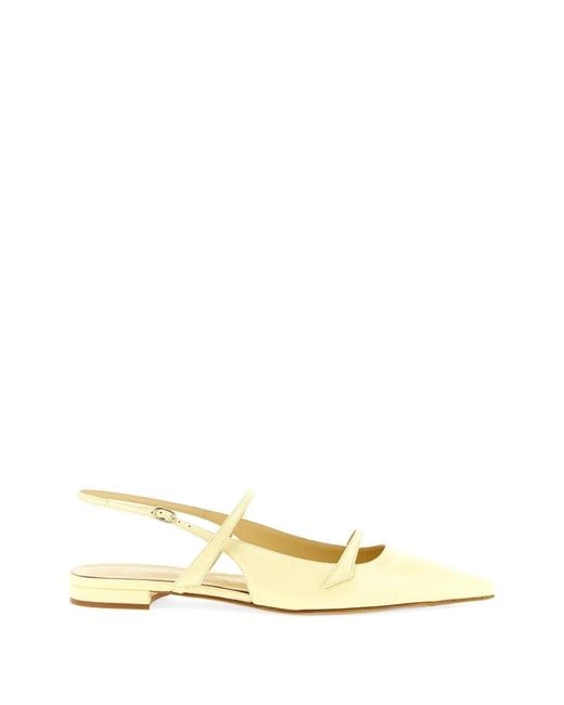 Alexandre Birman Metallic Tita Patent Leather Slingback Flats