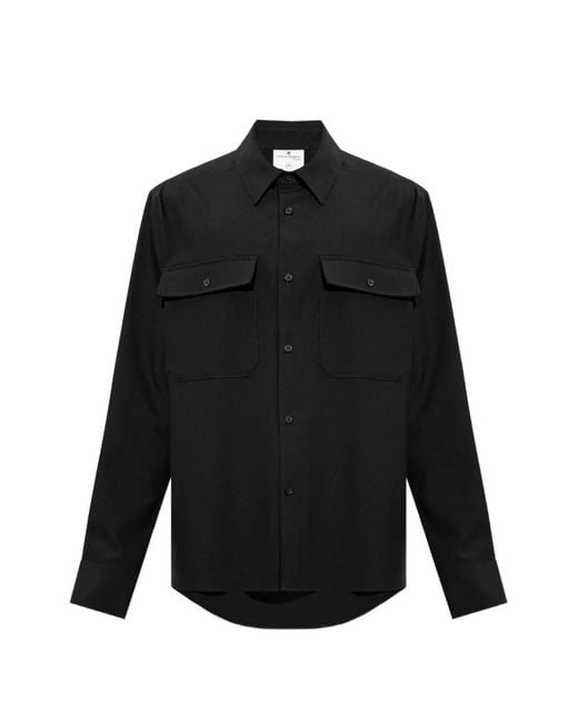 Courreges Black Twill Workwear Shirt for men