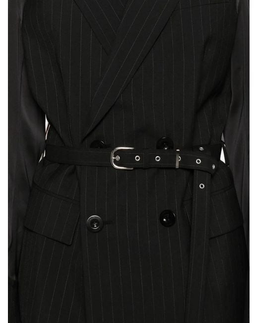 Sacai Black Chalk Stripe Jacket