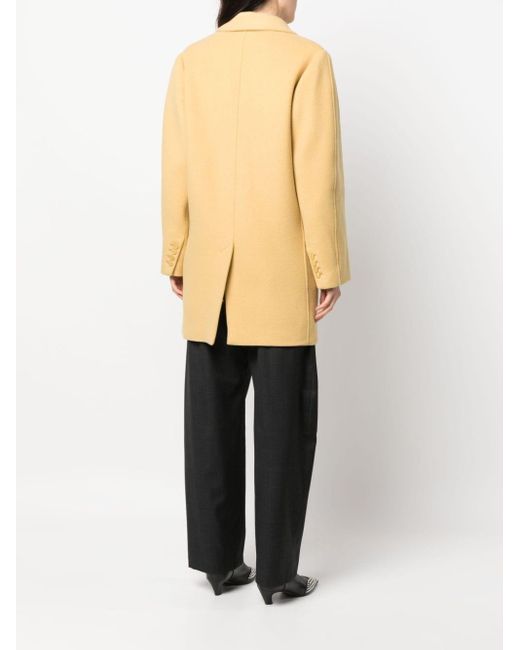 Isabel Marant Yellow Jilinka Single-breasted Wool-blend Coat
