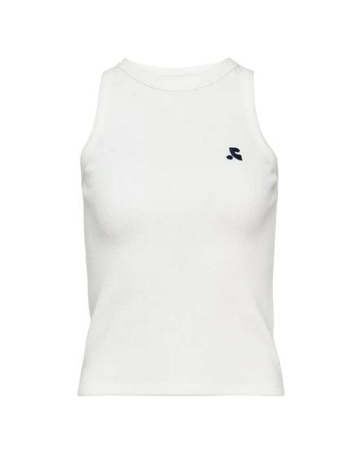 Rest&Recreation White Waffle-Knit Sleeveless Tank Top