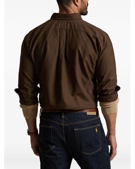 Polo Ralph Lauren Brown Garment-Dyed Oxford Shirt for men