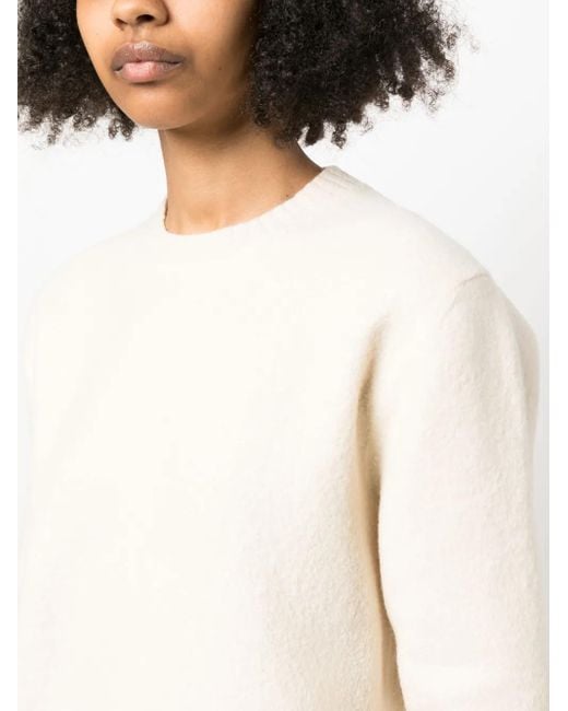 Jil Sander White Harmony Crew-Neck Wool Jumper