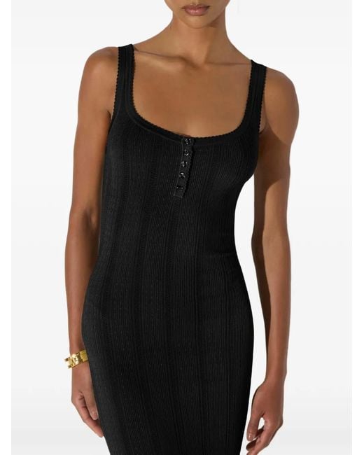 Elisabetta Franchi Black Knit Openwork Dress