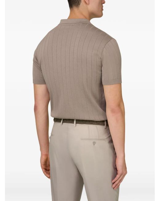 T-Shirt Nervuré À Col Ouvert Boggi pour homme en coloris Gray
