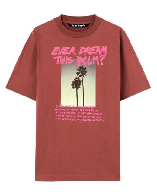 Palm Angels Red Palm Dream Cotton T-Shirt for men