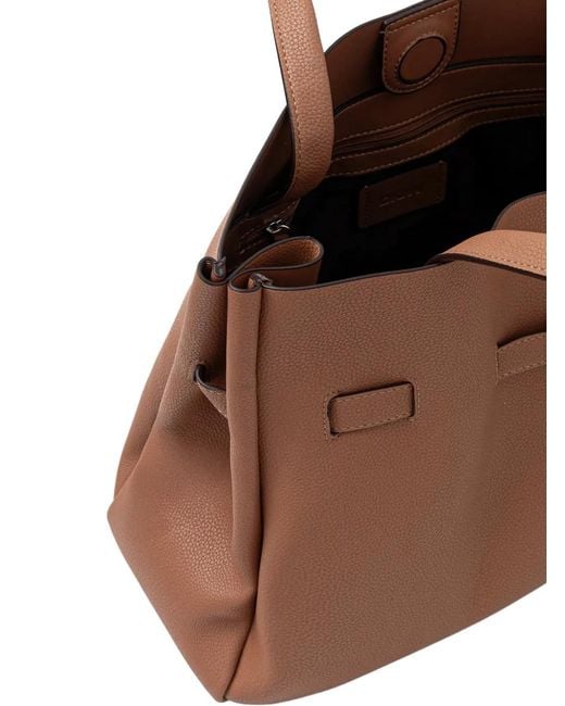 DKNY Brown Grained-Leather Tote Bag