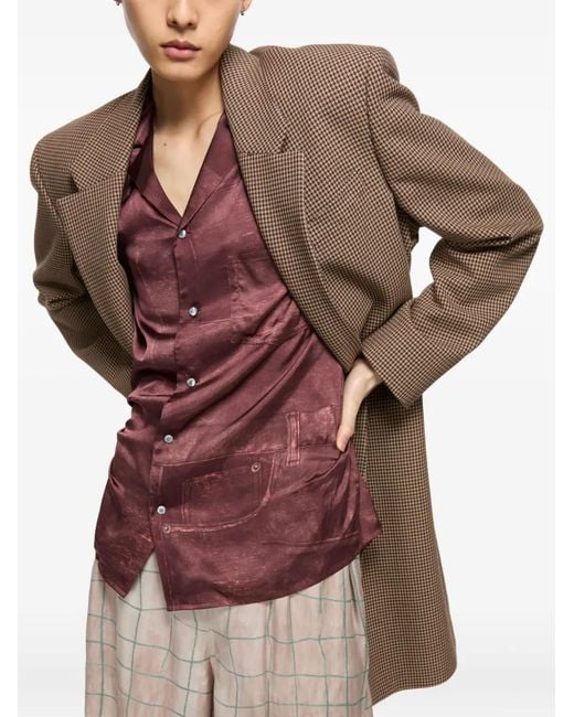 Abrigo Con Motivo Pied De Poule Acne de hombre de color Brown