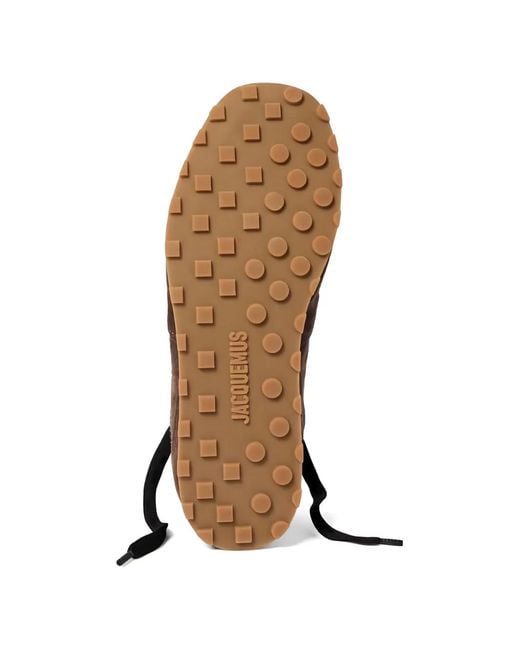 Jacquemus Brown The Tennis Croc-Effect Suede Sneakers for men