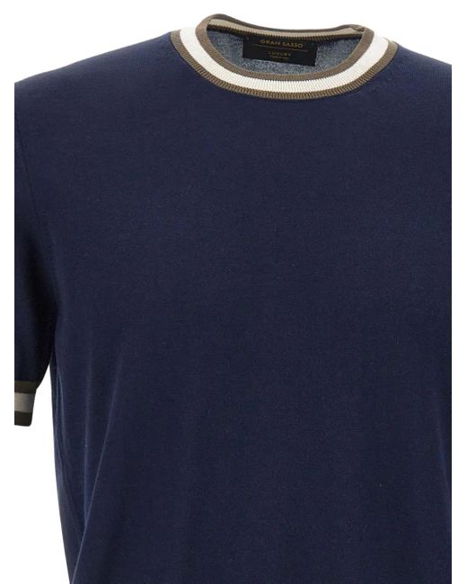メンズ Gran Sasso Crew-neck Short-sleeve Top Blue