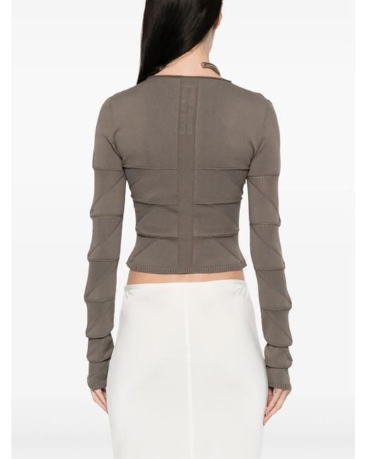 Rick Owens Brown Oberteil Mit Langen Ärmeln